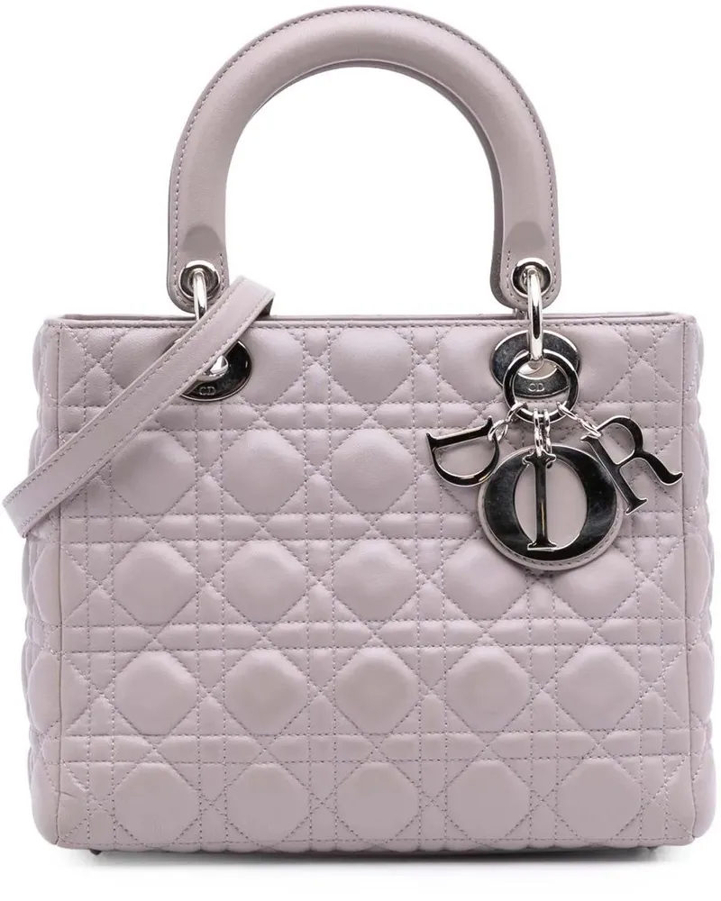 Dior Hobo Bags Medium Lambskin Cannage Lady Dior orange Orange