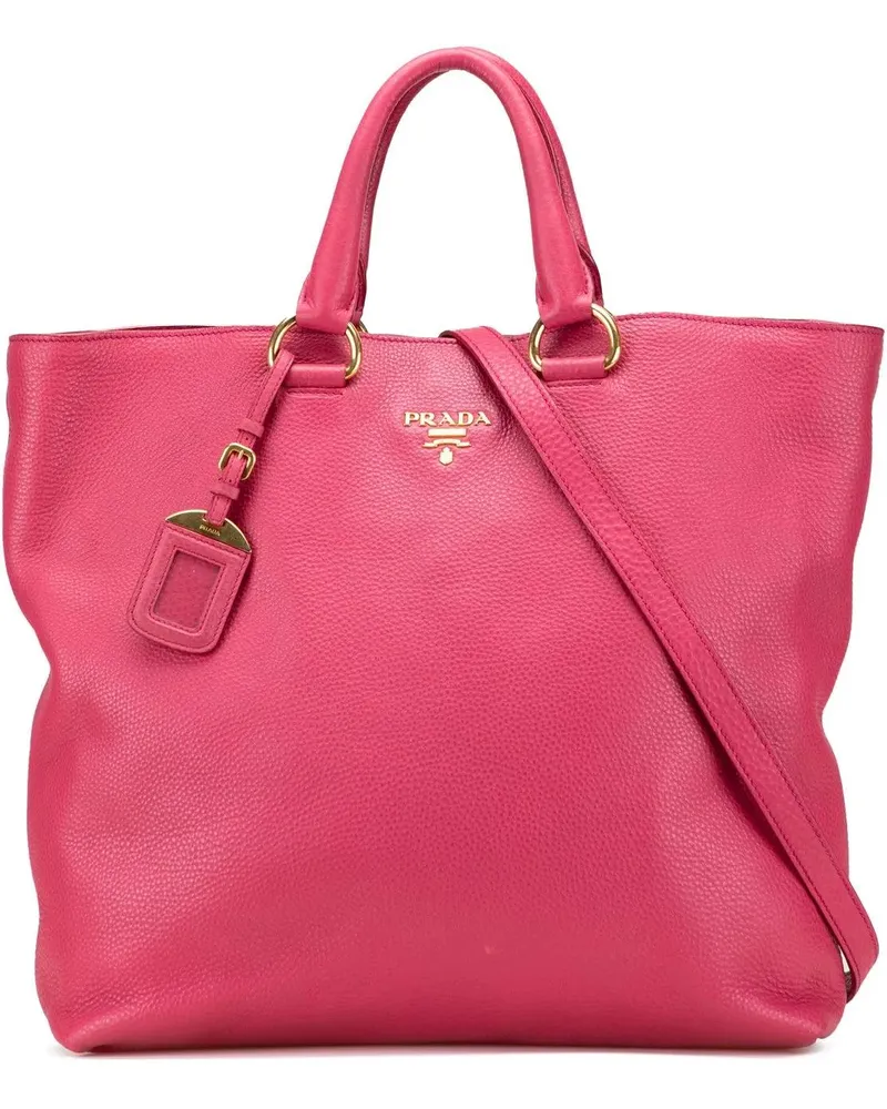 Prada Hobo Bags Vitello Daino Open Convertible Tote rosa Gold