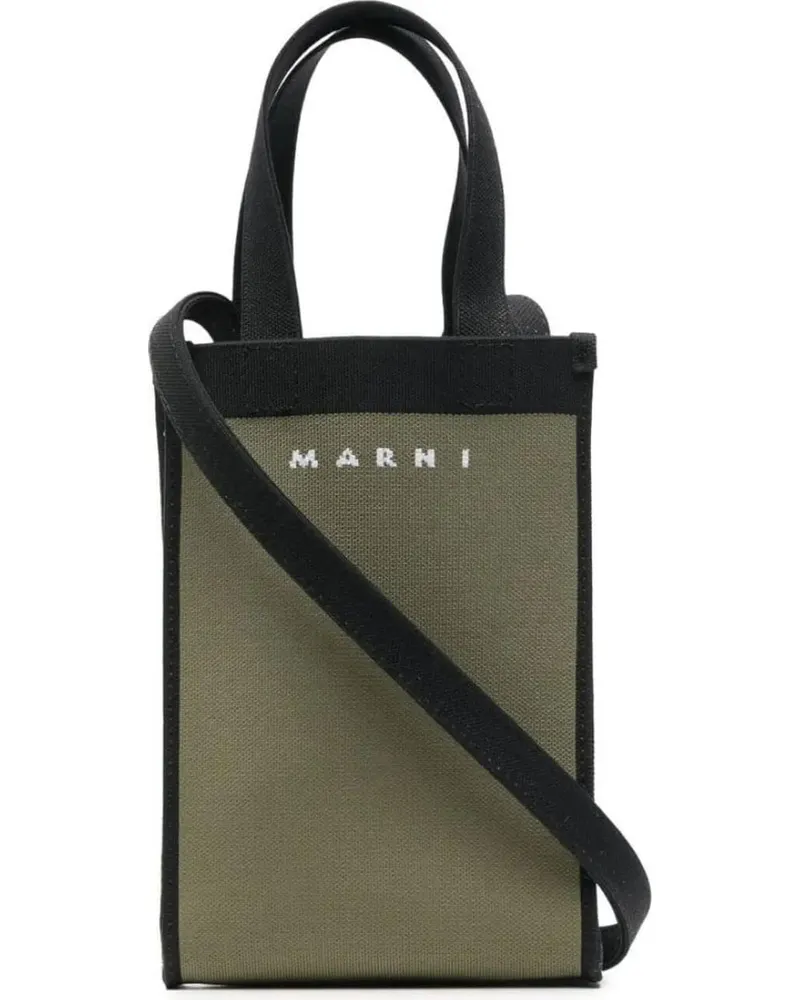 Marni Shopper & Totes Logo Knit Crossbody Tote Bag grün Grün