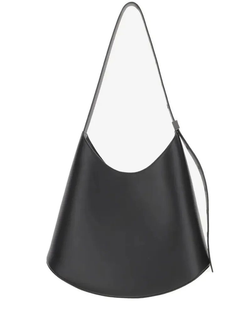 Jil Sander Hobo Bags Eldorado Medium Leather Shoulder Bag schwarz Schwarz