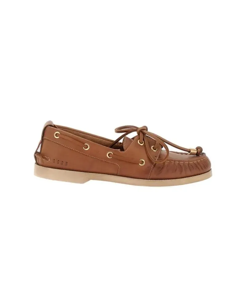 Golden Goose Brown Leather Boat Loafer braun Braun