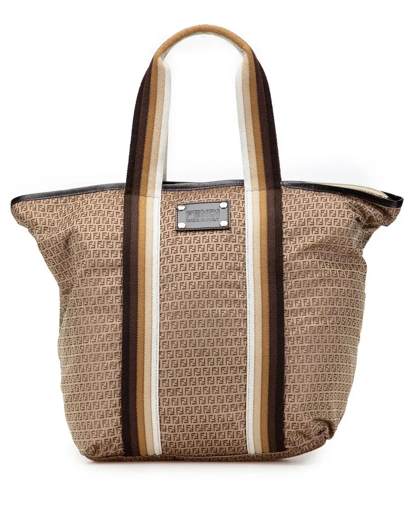 Fendi Shopper Micro Zucchino Nylon Tote braun Braun