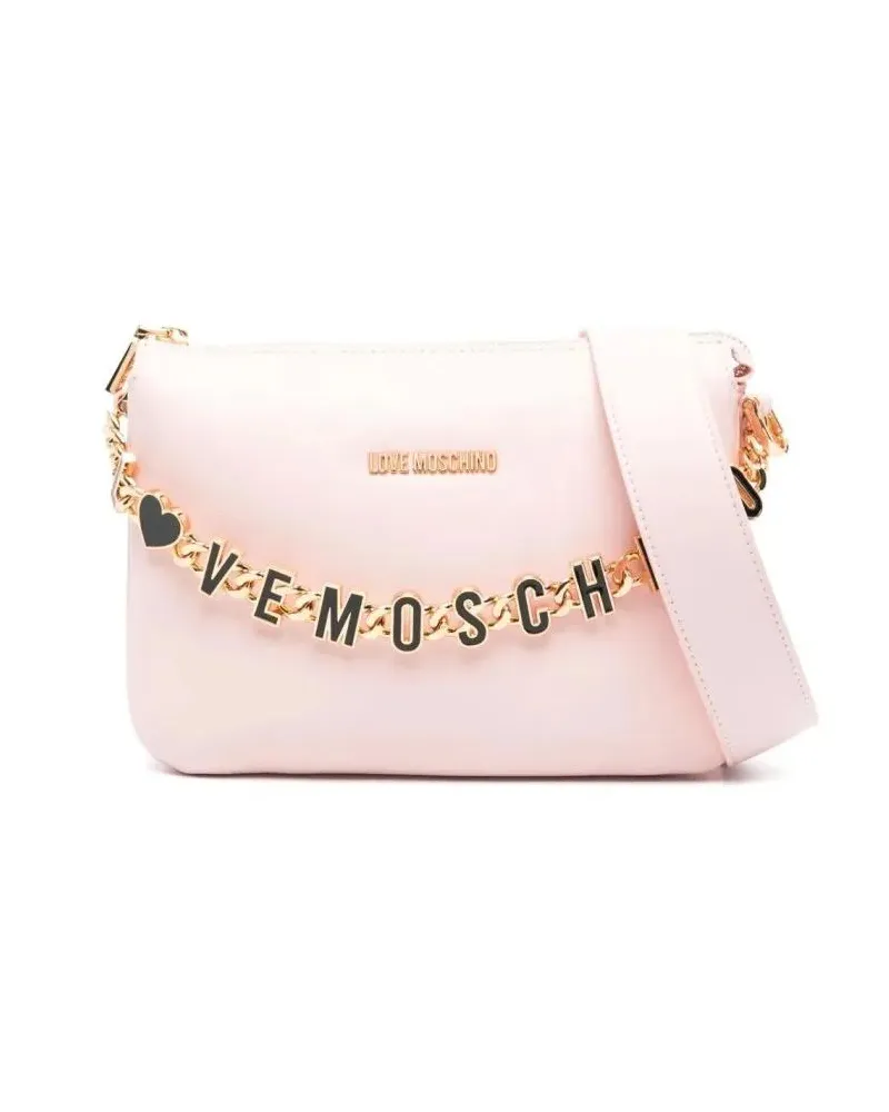 Moschino Hobo Bags Chain Link Logo Shoulder Bag beige Beige