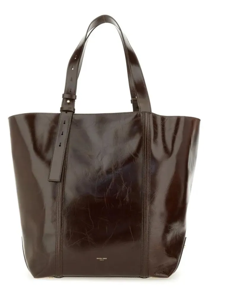 Golden Goose Shopper & Totes Dpp Large Dark Brown Leather Tote Bag With Adjusta braun Braun