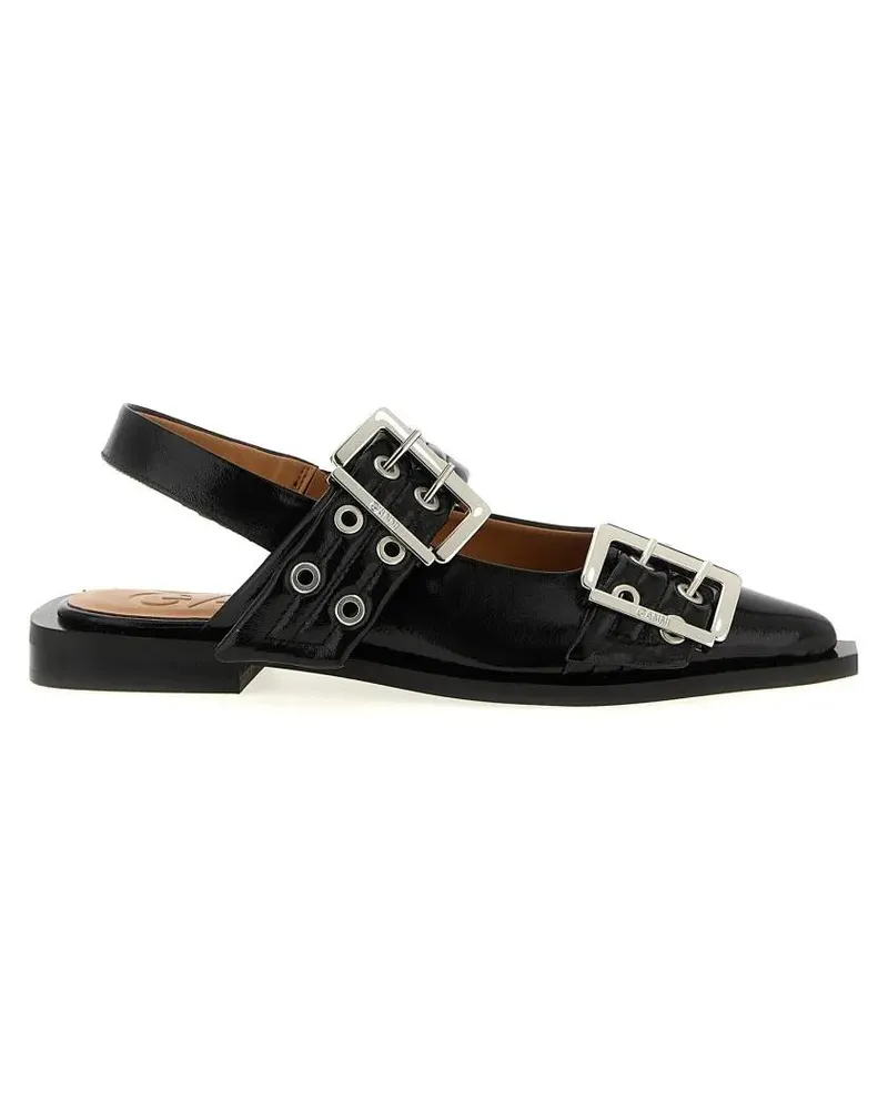 Ganni Hohe Schuhe 'Black Feminine Buckle' Slingback schwarz Schwarz