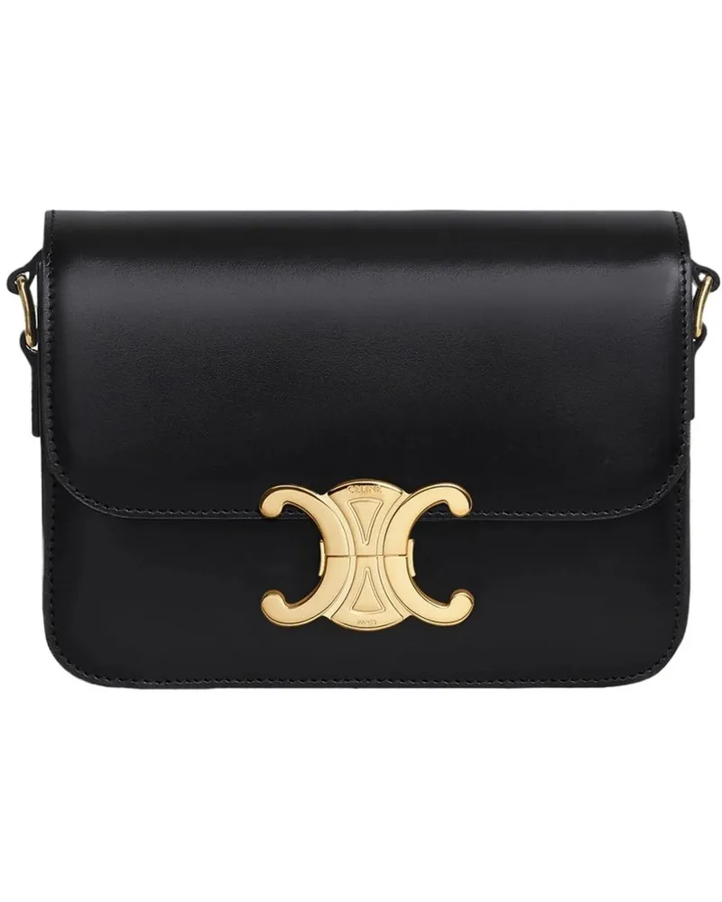Celine Hobo Bags  Teen Triomphe Shoulder Bag schwarz Schwarz