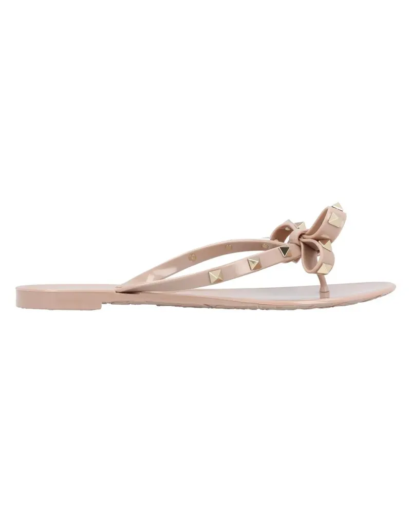 Valentino Garavani Sandalen Rockstud Bow Flip Flops beige Beige