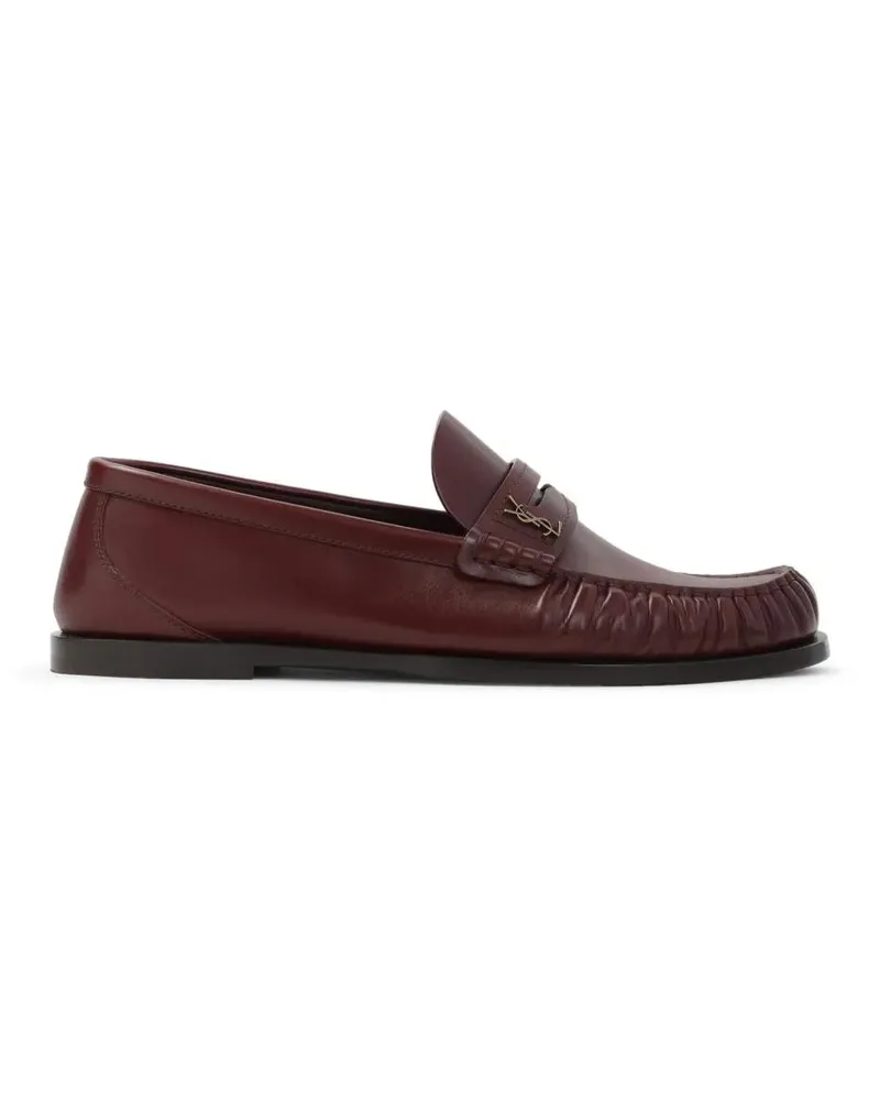 Saint Laurent Red Leather Loafers rot Rot