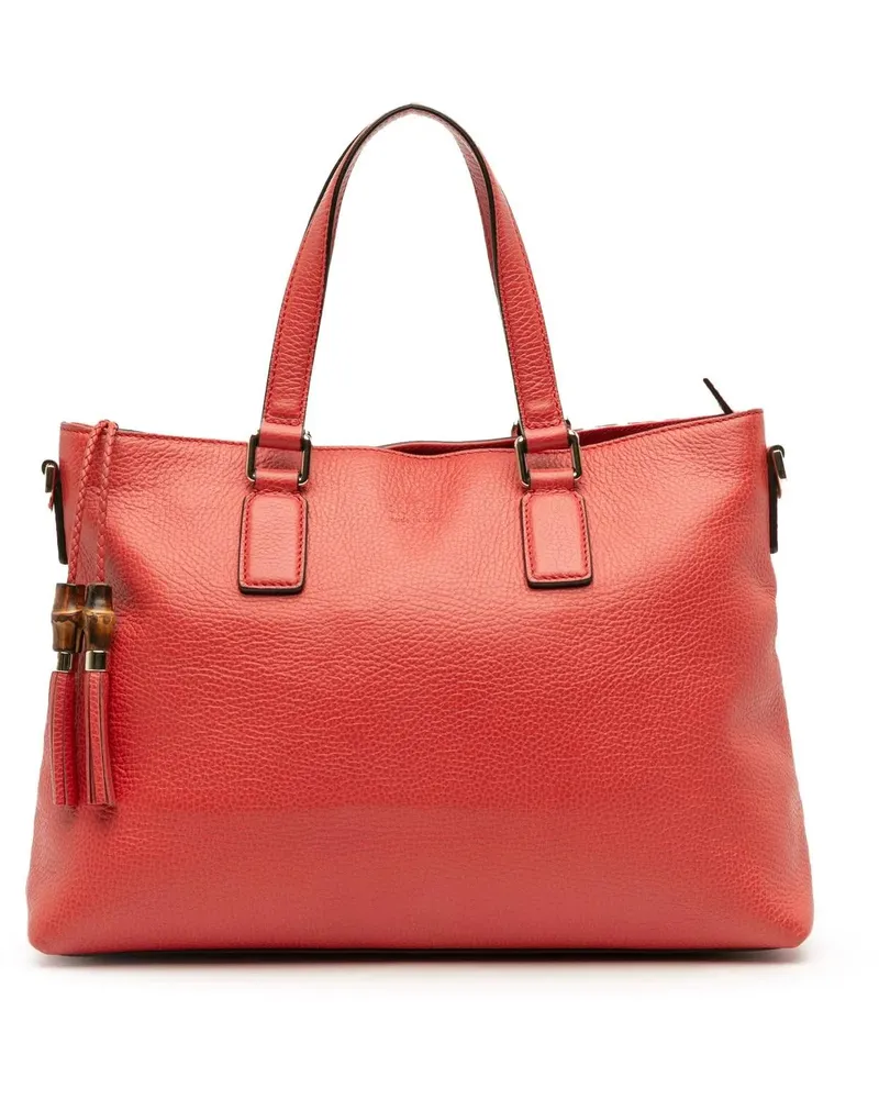Gucci Hobo Bags Leather Bamboo Tassel Satchel rot Rot