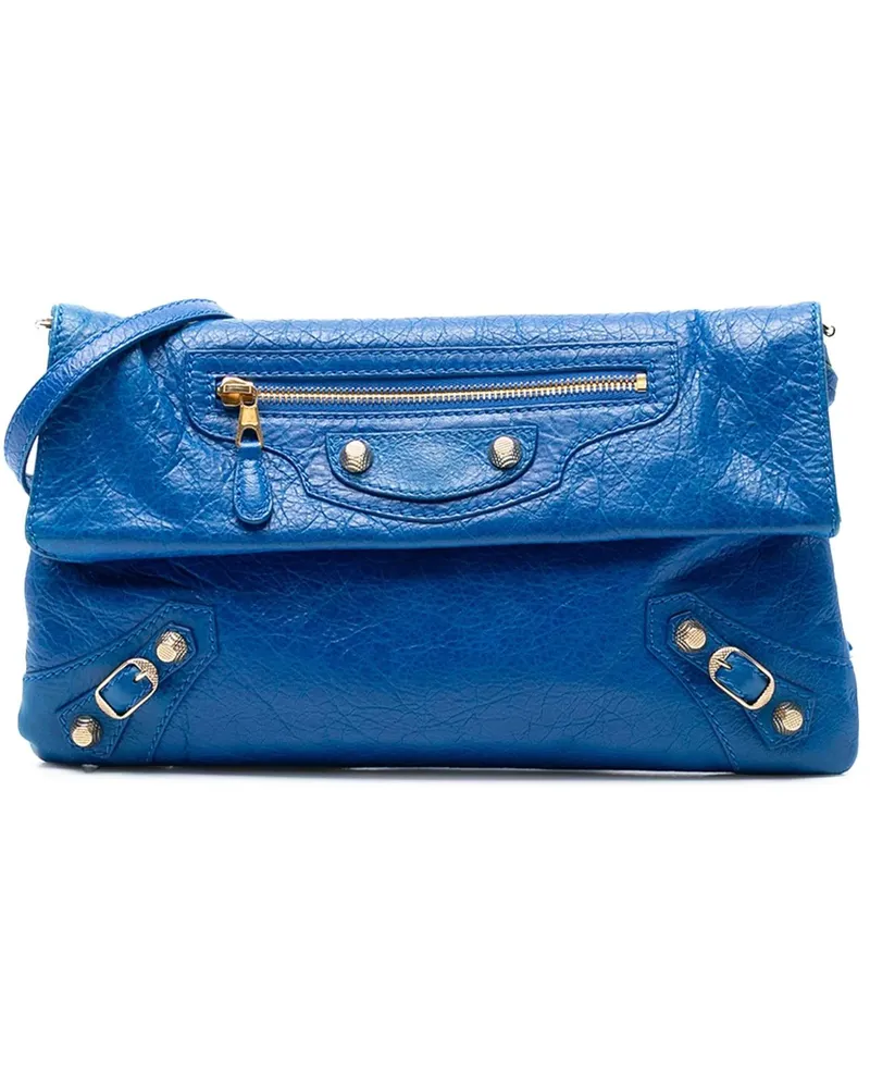 Balenciaga Hobo Bags Lambskin Motocross Giant 12 Envelope Clutch With S blau Blau