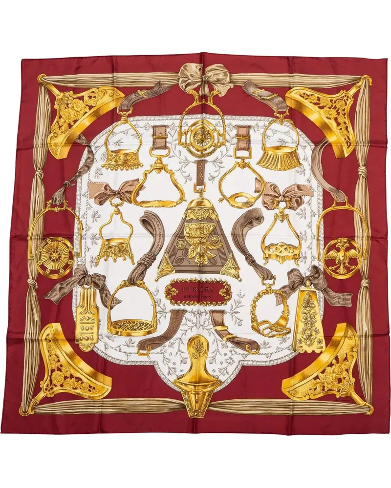 Hermès Tücher & Schals Hermes Classic Etriers Silk Carre 90 Scarf Tuch rot Rot