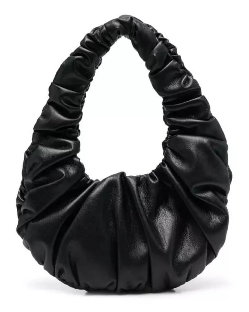 Nanushka Shopper Anja' Black Baguette Mini Bag With Hobo Handle In Schwarz