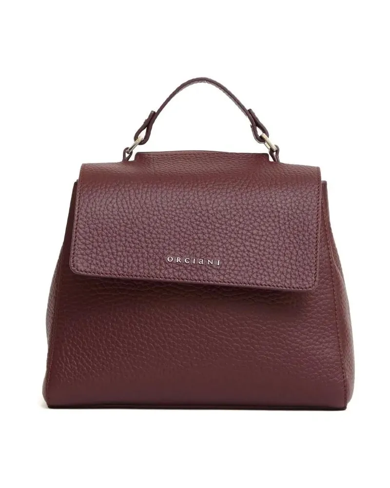 Orciani Hobo Bags Structured Pebbled Leather Shoulder Bag rot Rot