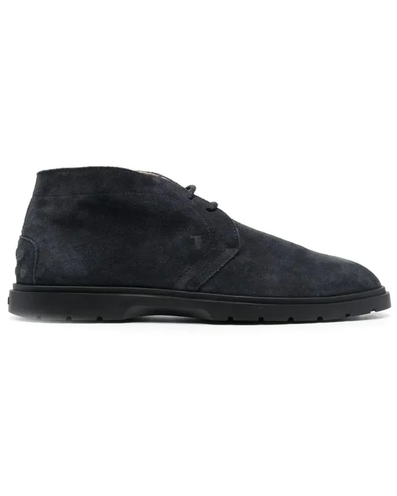 TOD'S Stiefel Sleek Ankle Boots With Lace-Up Detail And Textured schwarz Schwarz
