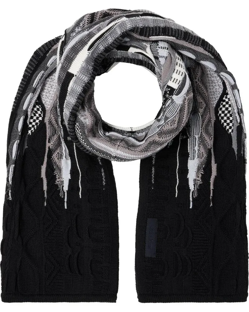 Carlo Colucci Tücher & Schals Knit Scarf Black schwarz Schwarz