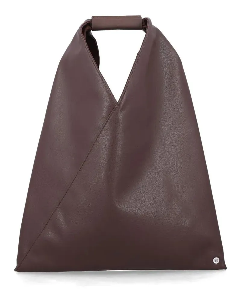 Maison Margiela Shopper & Totes Triangular-Shaped Brown Faux Leather Handbag With braun Braun