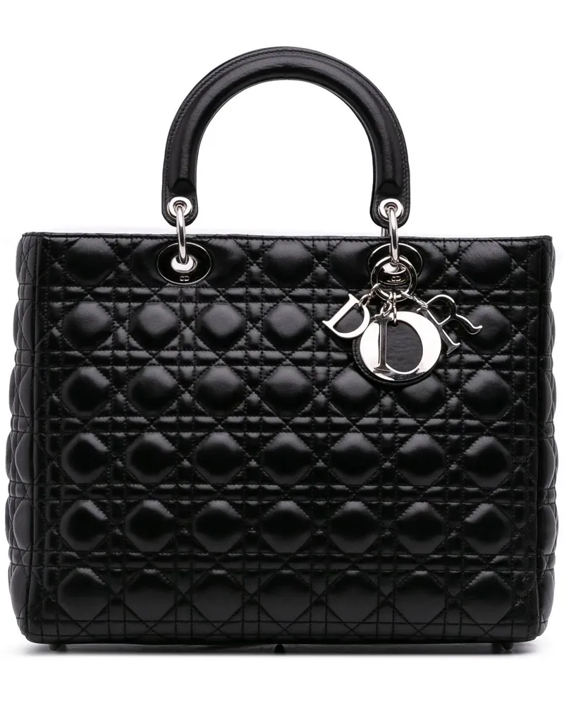 Dior Hobo Bags Large Lambskin Cannage Lady Dior schwarz Schwarz
