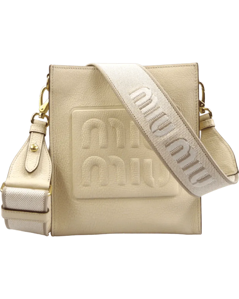 Miu Miu Hobo Bags Crossbody Bag in Pelle Madras Beige beige Beige