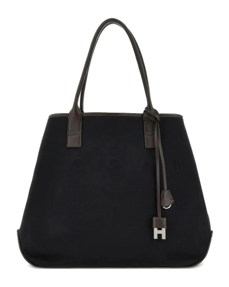 Hogan Shopper & Totes Structured  Shopper Bag With Calfskin Accents schwarz Schwarz