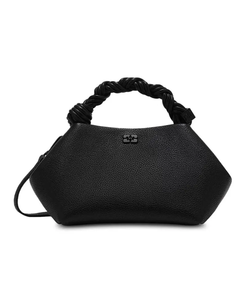 Ganni Hobo Bags Small Grained Bou Bag With Twisted Handle schwarz Schwarz