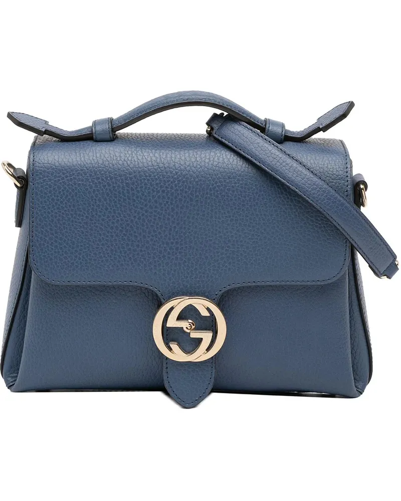 Gucci Hobo Bags Small Dollar Calf Interlocking G Satchel blau Blau