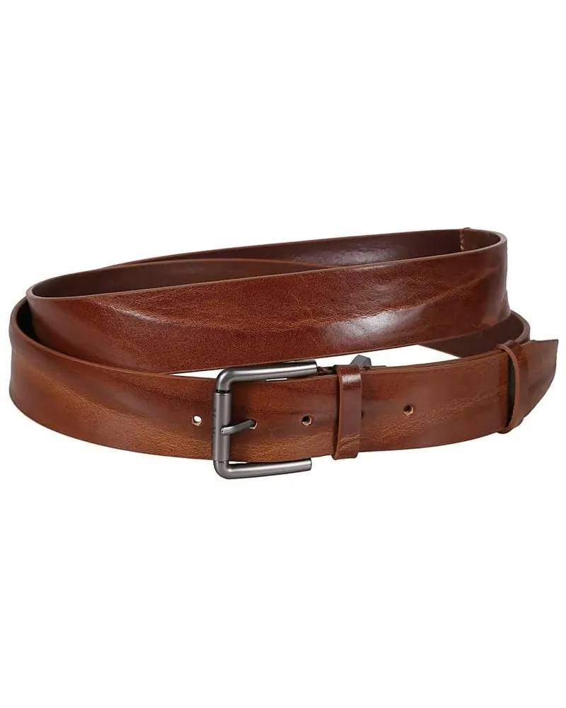 Max Mara Gürtel Smooth Brown Leather Belt braun Braun