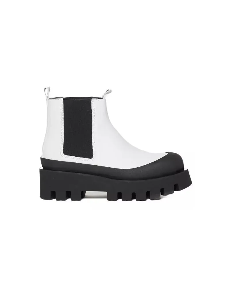 Paloma Barceló Stiefel White Leather Boots With Ultramodern Desig schwarz Schwarz