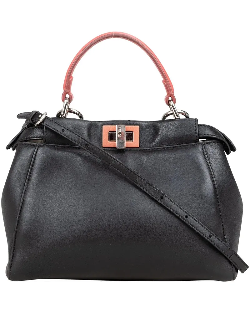 Fendi Crossbody Bags  Black Leather Peekaboo Handbag schwarz Schwarz