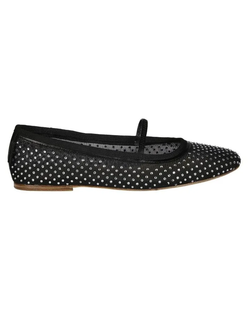 A.P.C. Ballerina Flats With Rhinestone Bow Detail schwarz Schwarz