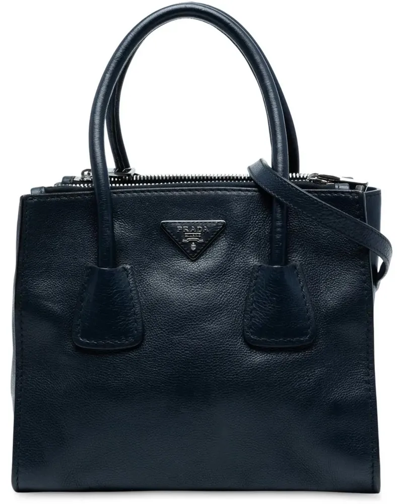 Prada Hobo Bags Small Glace Calf Twin Pocket Satchel blau Blau