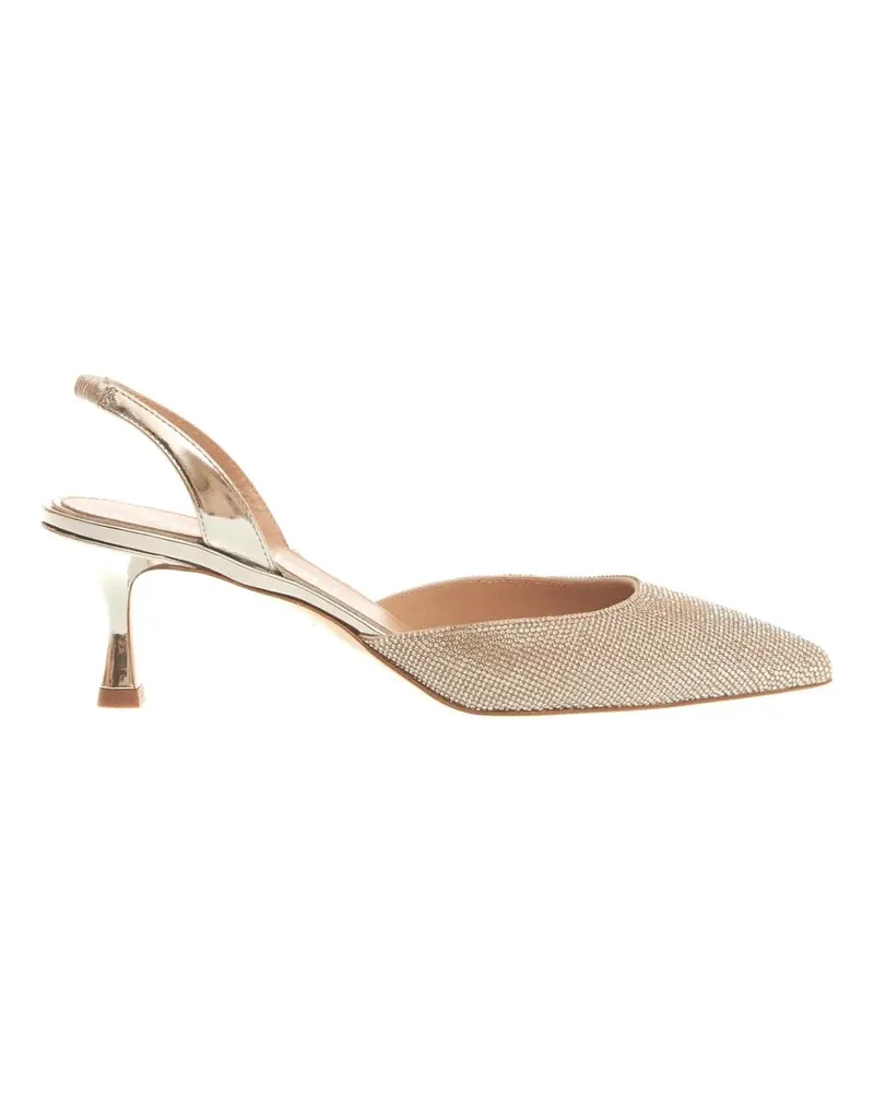 NINALILOU Hohe Schuhe Slingback Pumps With Crystal Strass And 55Mm Heel weiß Weiß