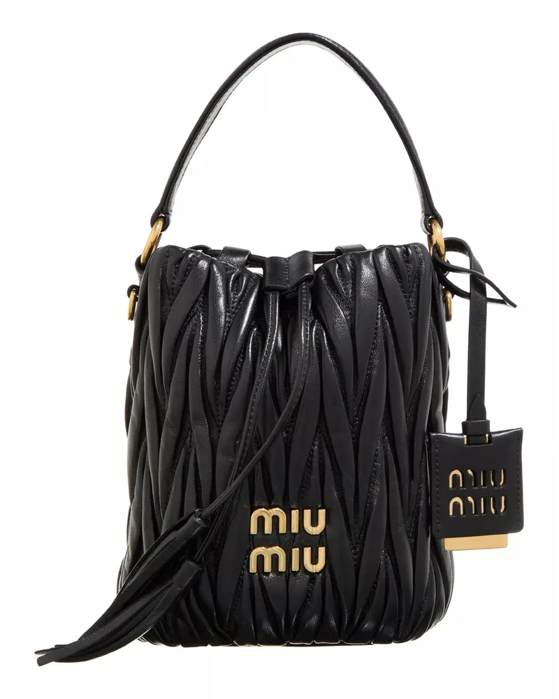 Miu Miu Beuteltasche Bucket Bag Made Of Matelless Nappa Leather Schwarz