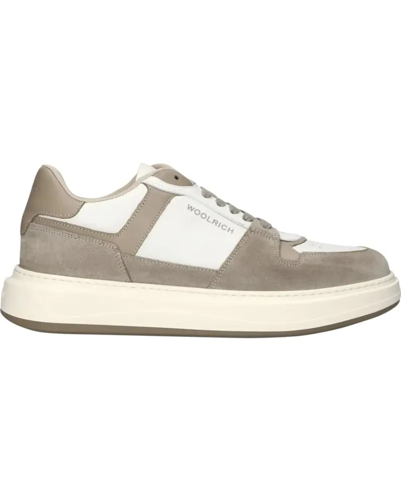 Woolrich Low-Top Sneaker Arrow Court Camoscio Sneaker Beige - Off White weiß Weiß