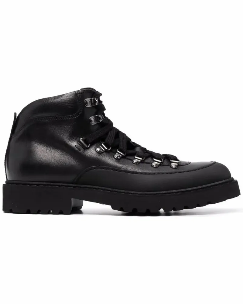 Doucal´s Stiefel Rugged Black Leather Ankle Boots schwarz Schwarz