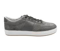 Low-Top Sneaker Dove Grey Smooth Textured Suede Laced Sneakers grau