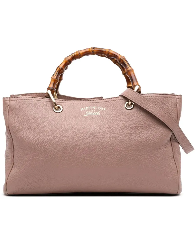 Gucci Hobo Bags Medium Calfskin Bamboo Shopper Satchel rosa Gold