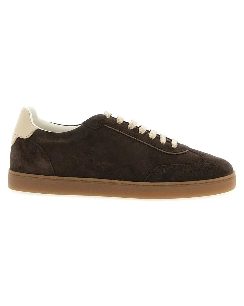 Brunello Cucinelli Low-Top Sneaker Washed Suede Sneakers braun Braun