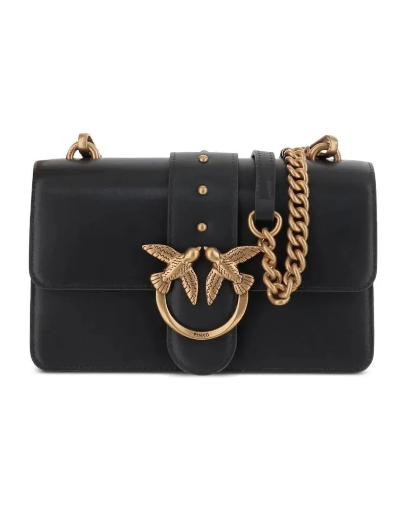 Pinko Hobo Bags Structured Black Shoulder Bag With Gold-Tone Chain schwarz Schwarz