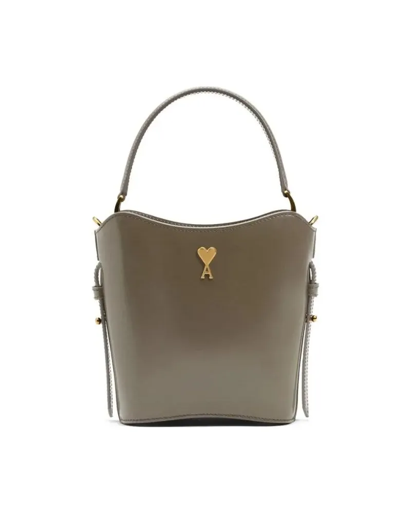 AMI Paris Hobo Bags Leather Shoulder Bag grau Grau