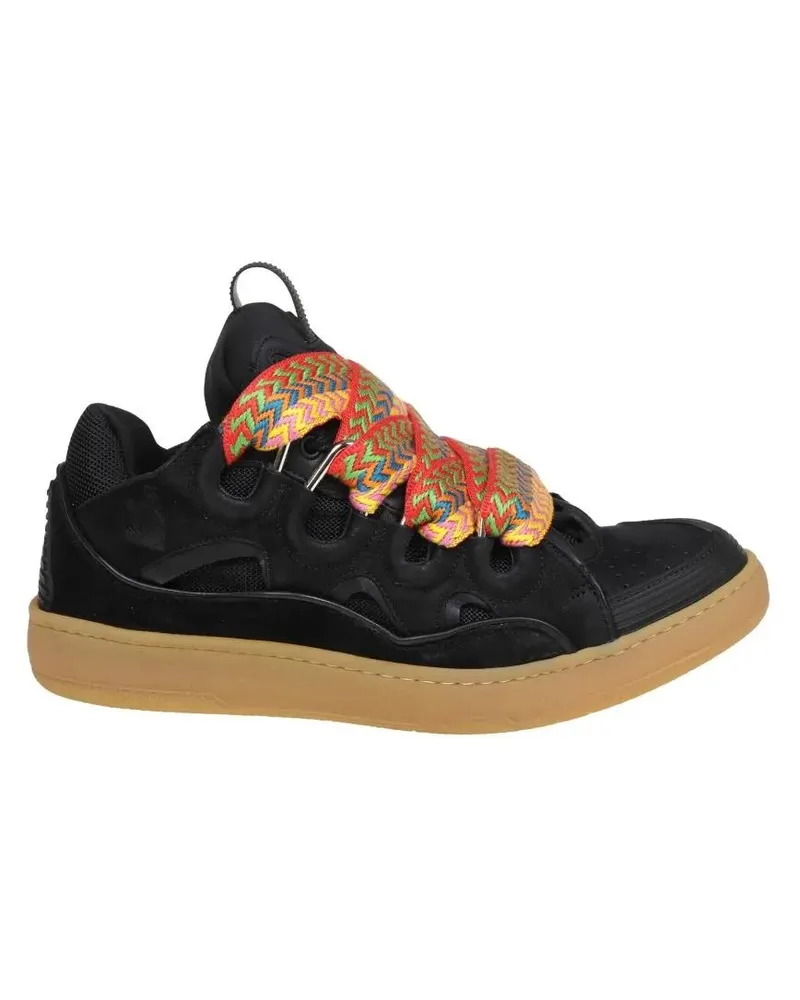 Lanvin Low-Top Sneaker Curb Sneakers In Leather And Suede schwarz Schwarz