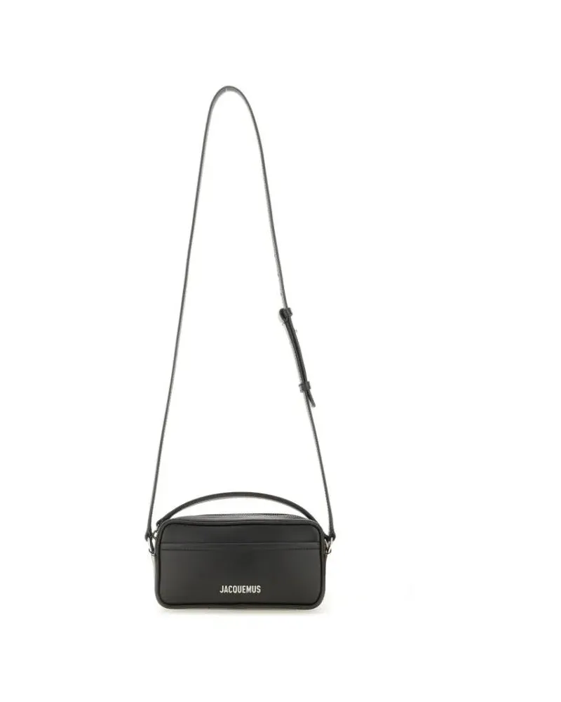 Jacquemus Hobo Bags Dpp Black Leather Crossbody Bag schwarz Schwarz