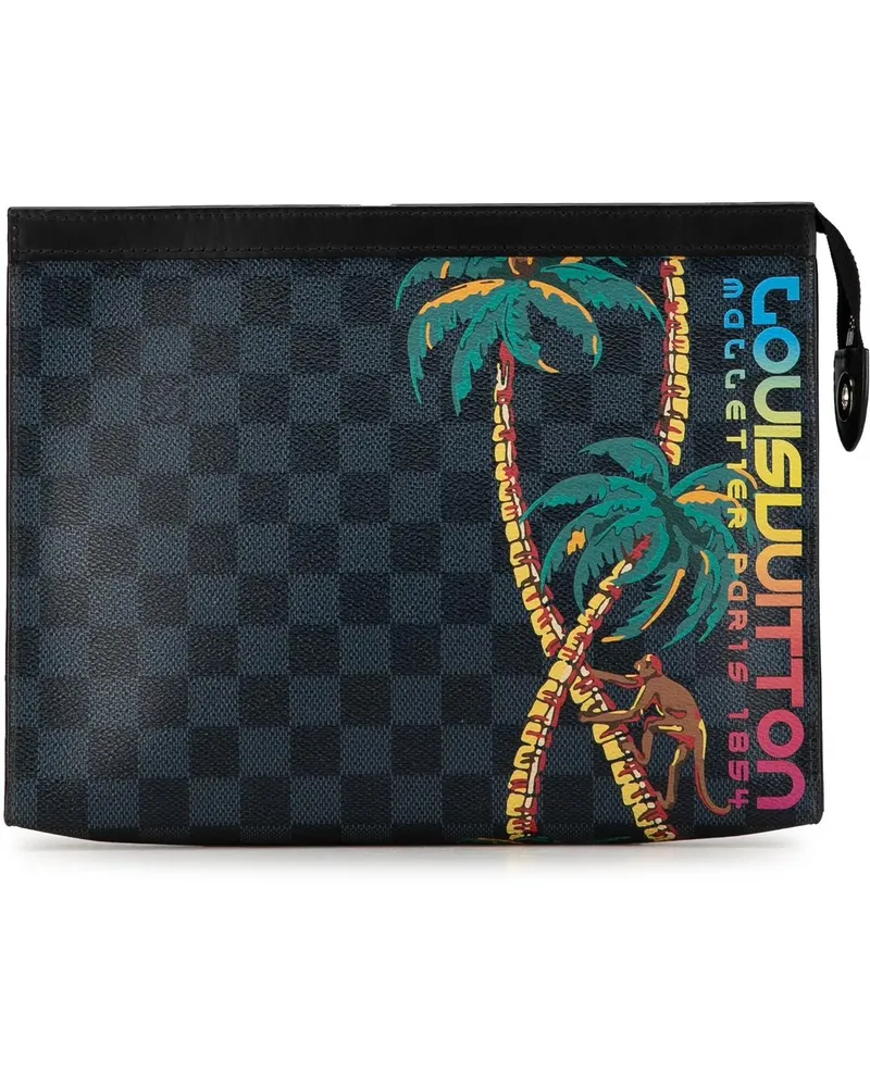 Louis Vuitton Clutches Damier Cobalt Jungle Pochette Voyage MM schwarz Schwarz