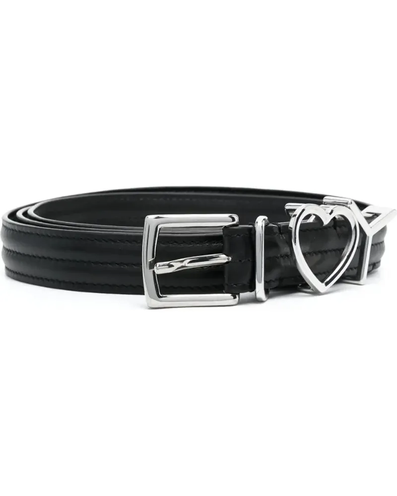 Y/PROJECT Gürtel Wire Y Heart Belt 25 Mm Black/silver schwarz Schwarz