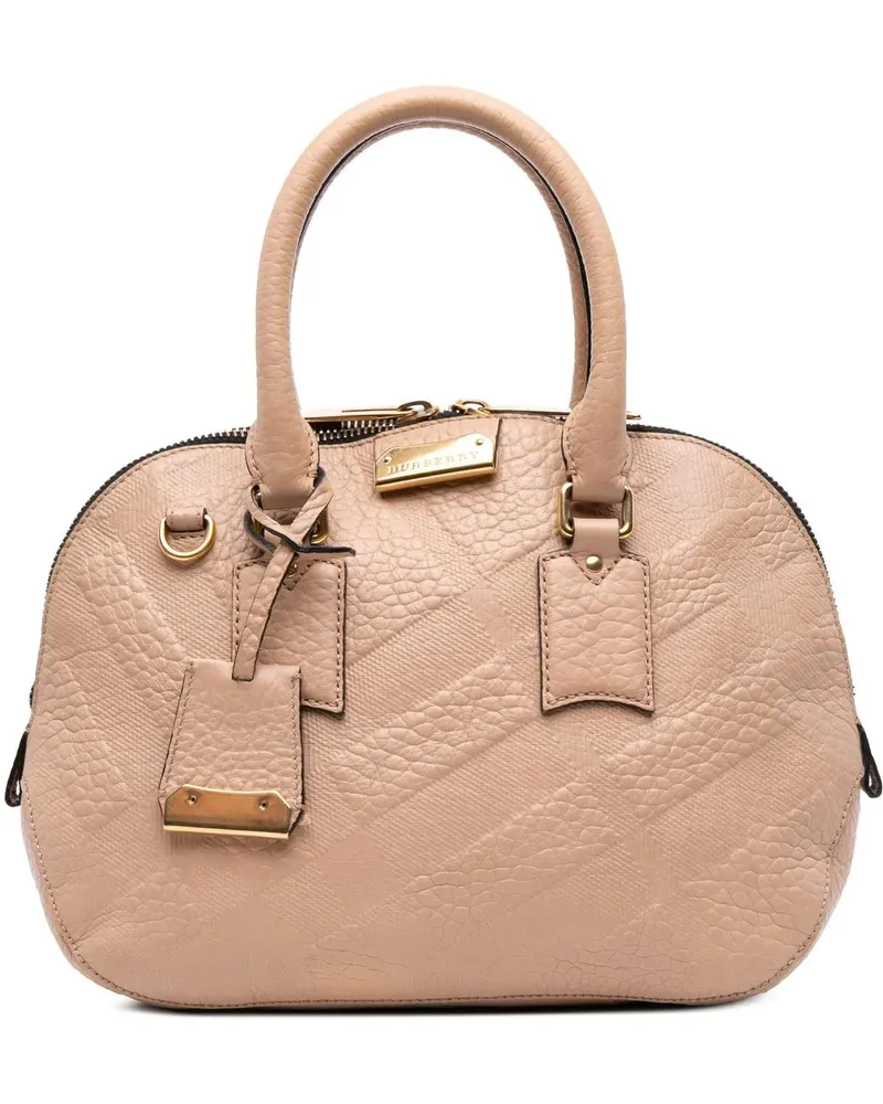 Burberry Hobo Bags Medium Heritage Grain Check Embossed Orchard Bowli braun Braun