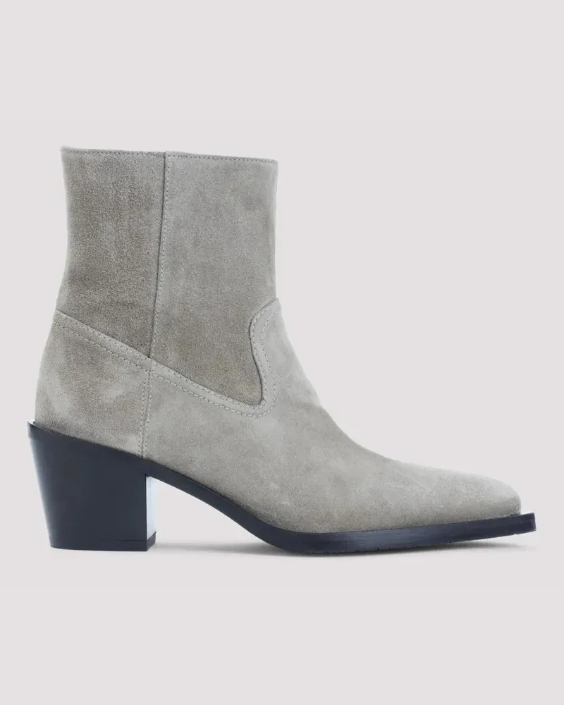 Stuart Weitzman Stiefel Tate Grey Suede Leather Boots grau Grau