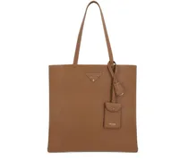 Shopper & Totes Textured Brown Tote Bag With Detachable Tag braun