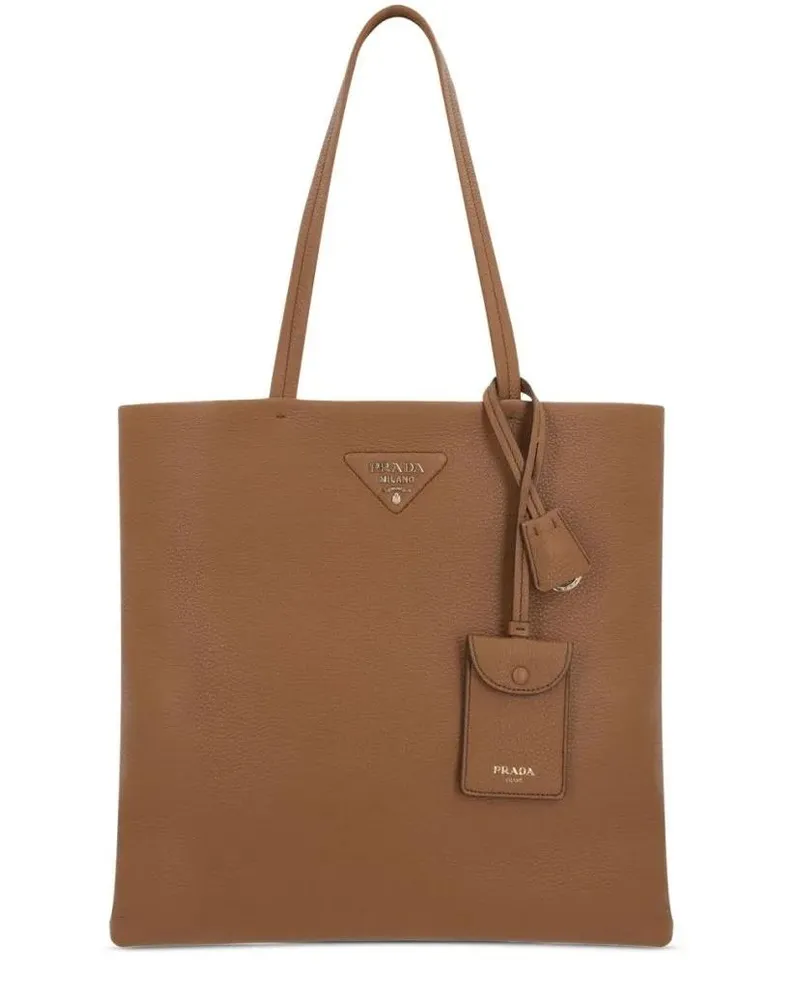 Prada Shopper & Totes Textured Brown Tote Bag With Detachable Tag braun Braun