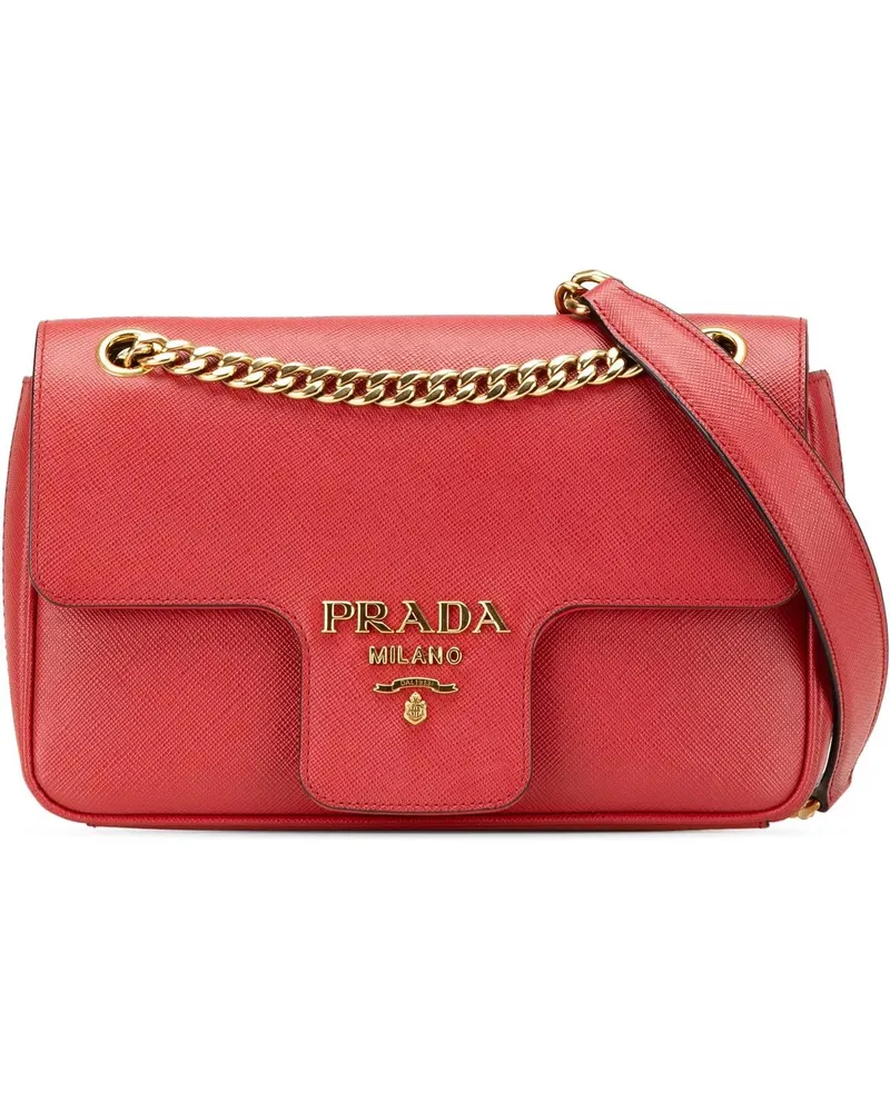 Prada Hobo Bags 2000-2024 Saffiano Pattina Chain Crossbody rot Rot