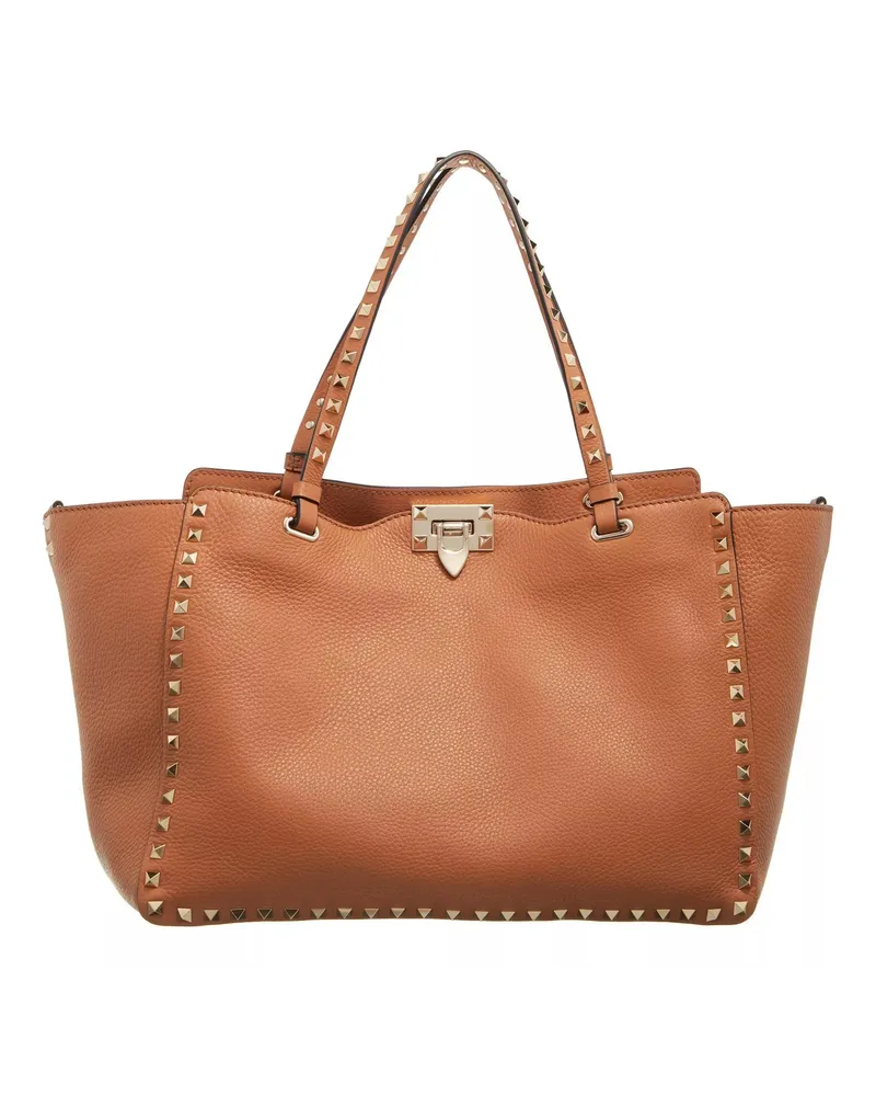 Valentino Garavani Shopper Medium Tote Rockstud Cognacbraun