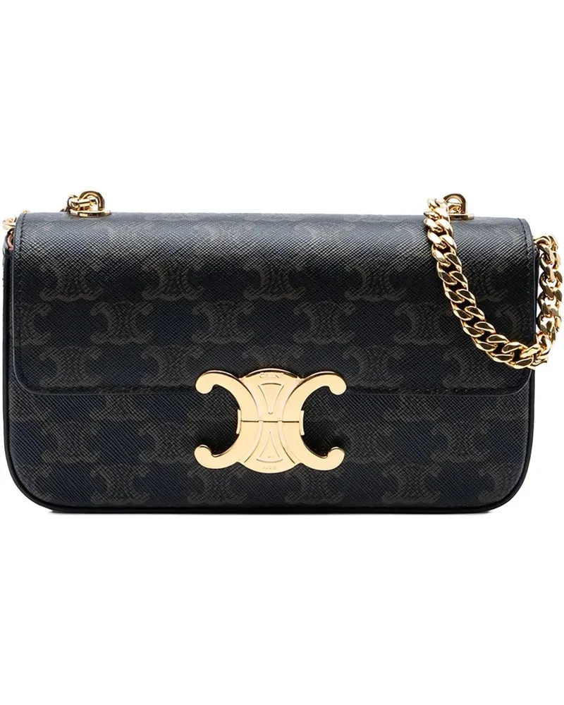 Celine Hobo Bags Triomphe Coated Canvas Claude Chain Shoulder Bag braun Braun